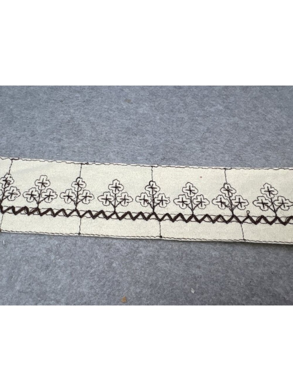 Vintage Embroidered Brown & Cream Insertion Entredeux Trim 2" x 4 yards